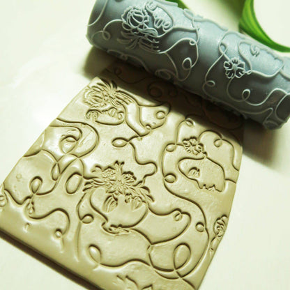 Line Women Texture Roller - ClartStudios - Polymer clay Jewellery